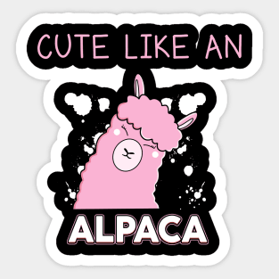 Pink Alpaca Funny Sticker